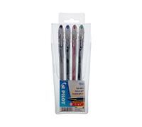PILOT - G-1 - Roller encre gel - Pochette de 4 - Noir/Bleu/Rouge/Vert - Pointe Fine