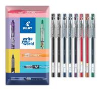PILOT G-Tec C4 Lot de 8 stylos roller à encre gel Pointe 0,4 mm Trait 0,2 mm