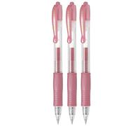Pilot G2 07 BL-G2-7 Lot de 3 stylos à bille rétractables à encre gel Rose métallisé Pointe 0,7 mm Largeur de trait 0,39 mm