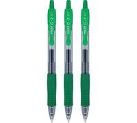 Pilot G2 07 Green Refillable Gel Ink Rollerball Pen Fine Point Retractable 0.7mm Tip 0.38mm Line Width Bl-G2-7 (Pack Of 3)