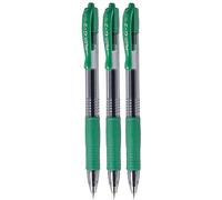 Pilot G2 07 Lot de 3 stylos roller verts rechargeables à encre gel pointe fine rétractable Pointe 0,7 mm Largeur de trait : 0,39 mm BL-G2-7