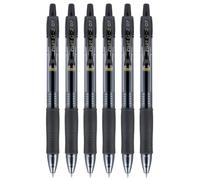 Pilot G2 07 Lot de 6 stylos roller à encre gel rétractables Pointe fine 0,7 mm Largeur de trait 0,39 mm Rechargeable BL-G2-7