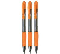 Pilot G2 07 Orange encre gel stylo roller rétractable Pointe 0,7 mm pointe fine 1 mm Largeur de la ligne : rechargeable BL-G2-7 (Lot de 3)