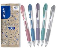 PILOT G2-7 Lot de 5 stylos gel (rose métallisé, bleus, violets, verts, argents)
