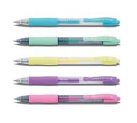 Pilot G2 Impression de Lot de 5 stylos gel Noir, Bleu, Rouge, Vert et Bleu Foncé Lot de 5 sortiert | pastell