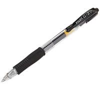 Pilot G2 Lot de 12 Stylo à bille Pointe fine rétractable Encre gel Noire Corps plastique avec grip caoutchouc