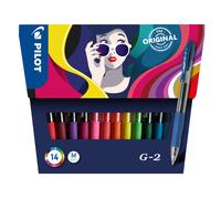 Stylo roller Pilot G2 rétractable pointe 0,7 mm - Pochette de 14