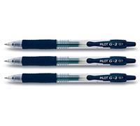 Pilot G207 Stylo Roller à encre gel et pointe rétractable de 0,7 mm, bleu/noir, 3 Stifte