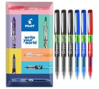 Pilot GreenBall Lot de 6 stylos roller à encre liquide - Gamme Begreen 89 % recyclé - Pointe moyenne 0,7 mm - Idéal pour l'écriture, l'école, la maison, la révision, le bureau (mixte)