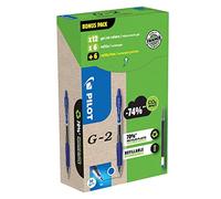 Pack de 12 stylos roller G2 Pilot + 12 recharges dont 6 offertes - bleu