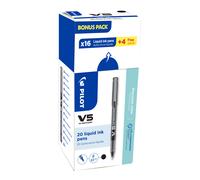 Pilot Hi-Tecpoint V5 - Stylo roller pointe fine 0,5 mm - Noir - Pack Promo 16 + 4 OFFERTS