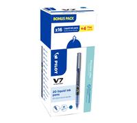 Pilot Hi-Tecpoint V7 - Stylo roller pointe moyenne 0,7 mm - Bleu - Pack Promo 16 + 4 OFFERTS