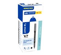 Pilot Hi-Tecpoint V7 - Stylo roller pointe moyenne 0,7 mm - Noir - Pack Promo 16 + 4 OFFERTS