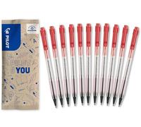 PILOT - Lot de 10 +1 Offert BPS Matic - Stylo-Bille - Idéal pour Corrections et Professeurs - Écriture Ultra-Fluide et Confortable - Rechargeable et Rétractable - Rouge - Pointe Fine