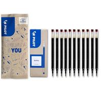 PILOT - Lot de 10 +1 Offert Recharges BLS-G2-7 - Compatibles Stylos Roller 0,7 mm G2, G2 Plus, B2P Gel - Encre Gel Intense - Rouge - Pointe Moyenne