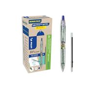 Pack de 10 stylos bille B2P Ecoball Pilot + 10 recharges dont 5 offertes - bleu