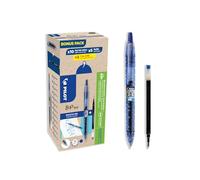 Pilot Pen Roller B2P Gel – Lot de 10 avec 10 recharges, rétractable, encre gel bleu, pointe moyenne