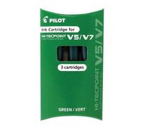 PILOT Lot de 12 Pochettes de 3 recharges pour V5/V7 BEGREEN encre verte