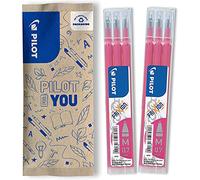 Pilot - Lot de 2 étuis de 3 recharges FriXion pour stylo effaçable. Compatibles FriXion Ball et FriXion Ball Clicker - Rose - Pointe Moyenne