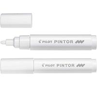 Pilot - Lot de 2 Marqueurs Pintor Peinture Blanche - Pointe Ogive Moyenne 1,4 mm en Ecriture