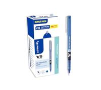 PILOT - Lot de 20 V5 - Stylos Roller à Encre Liquide à Pointe Fine pour une Écriture Fluide et Précise - Séchage Rapide, ne fuit pas - Bleu - Pointe Fine (0,5mm)