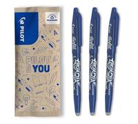 PILOT - Lot de 3 FriXion Ball 07 - Stylo Effaçable à Encre Thermosensible - Stylo Roller Rechargeable - Bleu - Pointe Moyenne