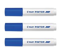 PILOT Lot de 3 Marqueurs à Pigment PINTOR pointe Moyenne Bleu