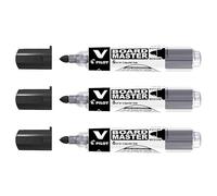 PILOT Lot de 3 Marqueurs pour tableau blanc V BOARD MASTER Pte Ogive Moyenne Noir