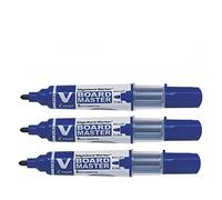 PILOT Lot de 3 Marqueurs Rechargeable VBOARD MASTER Begreen Pointe Conique Fine Bleu