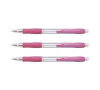 PILOT Lot de 3 Porte-mines SUPERGRIP H185 0,5 mm Plastique Grip Caoutchouc Rose