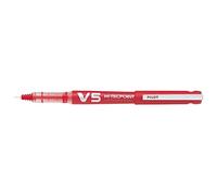 PILOT Lot de 3 Rollers Rechargeable Hi-Techpoint V5 Encre Liquide Begreen Pte Fine Rouge
