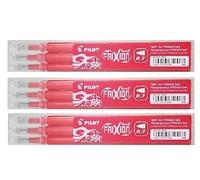 PILOT Lot de 3 Sets de 3 Recharges 07 FriXion Ball (BLS-FR7) Rouge