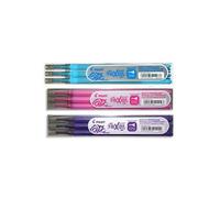 Pilot Lot De 3 Sets De 3 Recharges Frixion Point Rose, Violet Et Turquoise