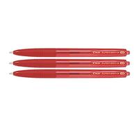 PILOT Lot de 3 Stylos à Bille Rétractable SUPER GRIP G Pointe Extra Large Rouge