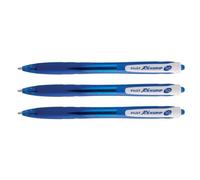 PILOT Lot de 3 Stylos à bille REXGRIP BEGREEN Pointe Moyenne 1.0 Bleu