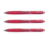 Pilot Lot De 3 Stylos Bille À Encre Gel G-Knock Rétractable Rouge