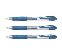 PILOT Lot de 3 Stylos bille à encre gel G2 07 Metallic,bleu métallique
