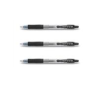 PILOT Lot de 3 Stylos bille Encre Gel G2 05 Pte Fine Noir