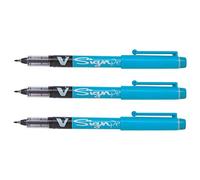 PILOT Lot de 3 Stylos feutre V- Sign pointe moyenne 0,6 mm turquoise