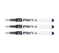 PILOT Lot de 3 Stylos Plume Jetable V-Pen Effaçable Pointe moyenne Violet