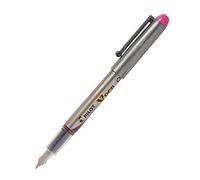 PILOT Lot de 3 Stylos plume Jetable V-Pen SILVER Pointe Moyenne Rose