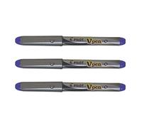 PILOT Lot de 3 Stylos plume V-Pen SILVER Pointe Moyenne Violet