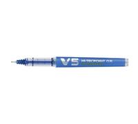 PILOT Lot de 6 Stylos roller BEGREEN HI-TECPOINT V5 rechargeable Pte Fine 0,5 mm Bleu