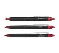 PILOT Lot de 3 Stylos Roller Effaçable FRIXION POINT CLICKER Pointe Fine Rouge