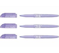 PILOT Lot de 3 Surligneurs FriXion Light Soft Pte Biseautée 3,3 mm Violet pastel
