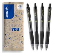 PILOT - Lot de 4 G2 Plus - Stylos Roller à Encre Gel - Rétractables et Rechargeables - Excellent Confort d'Écriture - Noir - Pointe Moyenne