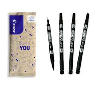 PILOT - Lot de 4 Twin Marker - Marqueur Permanent 2 en 1 - Tracé Ultra Précis Multi Surfaces - En Plastique Recyclé - Noir - Double Pointe Fine et Extra-Fine
