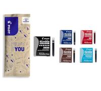 PILOT - Lot de 5 Boîtes de 6 Cartouches d'Encre - Pour Parallel Pen - Couleur Intense - Noir, Bleu, Rouge, Sepia, Bleu Ciel