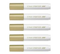 Pilot Lot De 5 Marqueurs À Pigment Pintor, Medium, Or