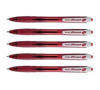 PILOT Lot de 5 Stylos à bille REXGRIP BEGREEN Pointe Moyenne 1.0 Rouge